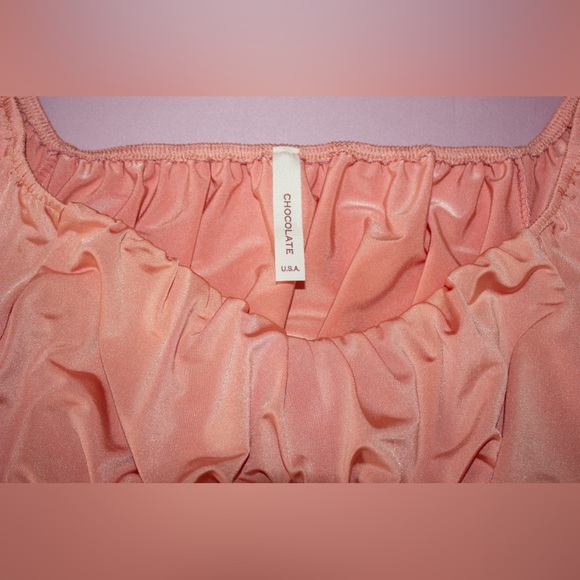 Chocolate USA Crop Top | Peach | Small - Picture 3 of 11
